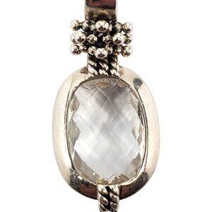 Michael Dawkins Sterling Silver Clear Quartz Enhancer Pendant #23786